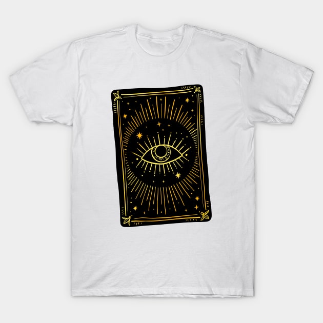 fortune-telling card with all seeing eye T-Shirt by OccultOmaStore